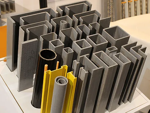 Close-up of pultruded FRP flat bar surface finish