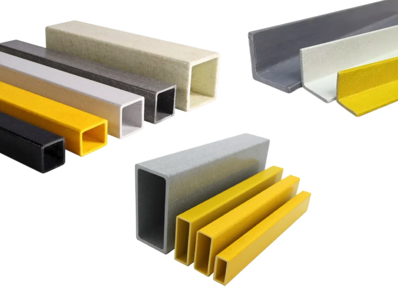 Close-up of pultruded FRP I-beam profile cross-section