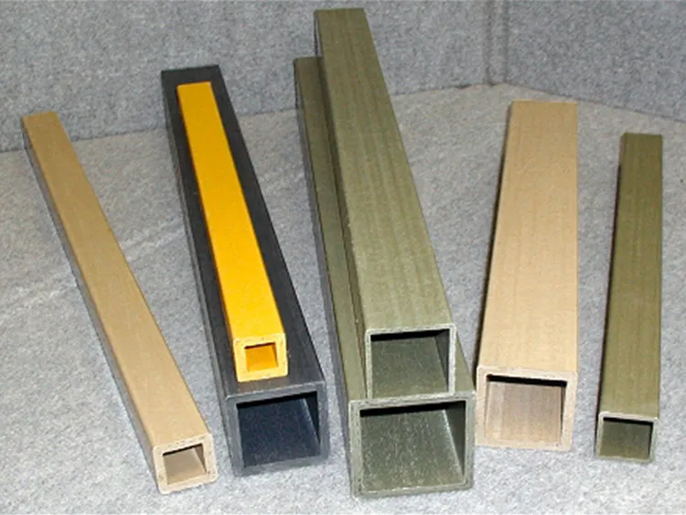 Close-up of pultruded FRP T-profile flange and web